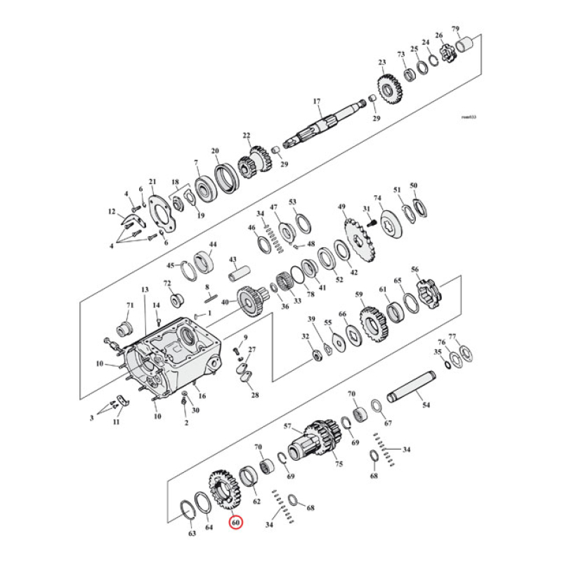 COUNTERSHAFT 2ND GEAR. 24T OEM REPLACEMENT REFERENCE 34751-79 909545