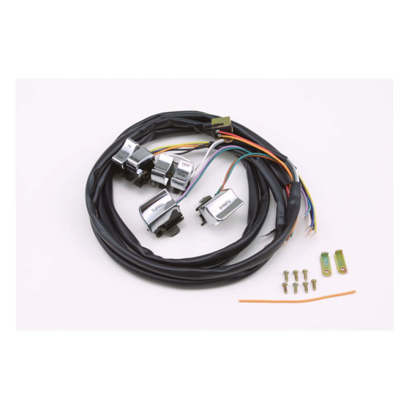H.BAR WIRE HARNESS & CHROME SWITCH KIT 910086