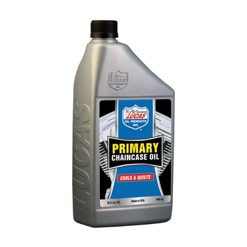 LUCAS, PRIMARY CHAINCASE OIL. MINERAL MINERAL. 1 QUART (946CC) BOTTLE. 910487