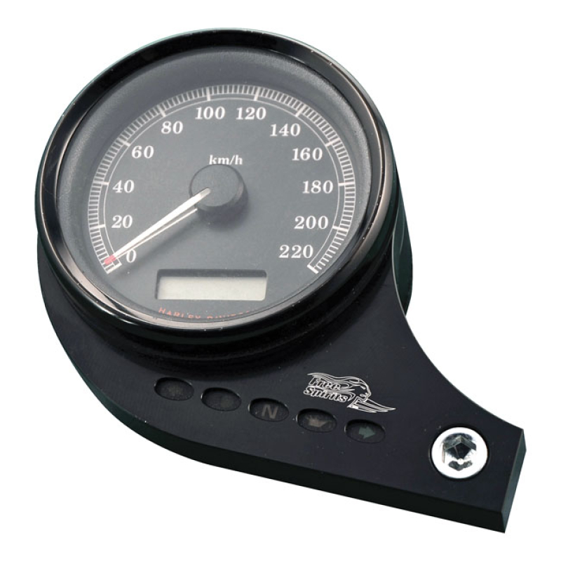 FREE SPIRITS, SPEEDOMETER CYLINDER HEAD BRACKET BLACK ANODIZED BILLET 911332