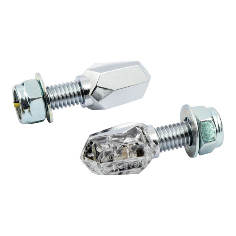 TINY LED TURN SIGNALS, CHROME 913954