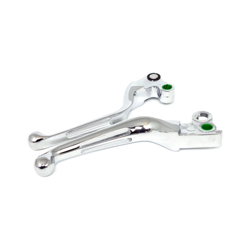 HANDLEBAR LEVER KIT WIDE BLADE 2-SLOT. CHROME 914101