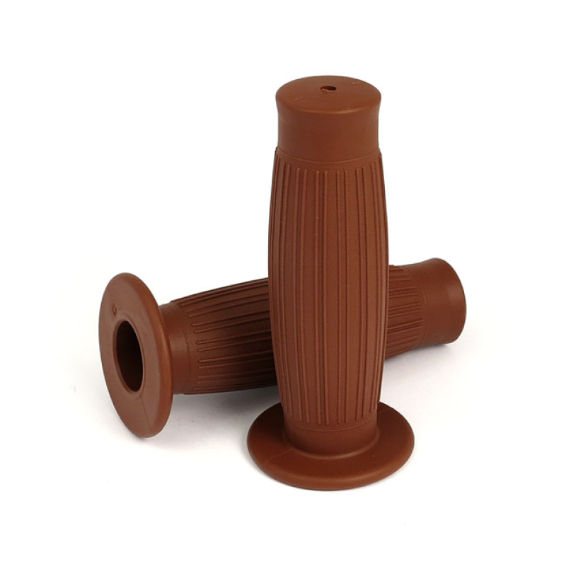 GRIPSTER, HANDLEBAR GRIP SET. BROWN WITH A BIG FLANGE. RUBBER GRIPS WI 914151