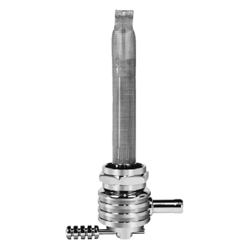 PINGEL, POWER-FLO PETCOCK ROUND FINNED CHROME PLATED; 22MM & NUT; 5/16 914405