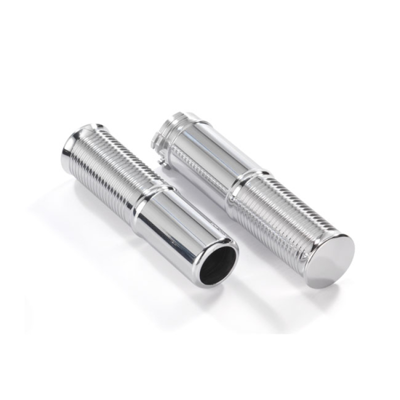 KUSTOM TECH, FL HANDLEBAR GRIP SET. POLISHED ALUMINUM FITS 1" DIAMETER 914946