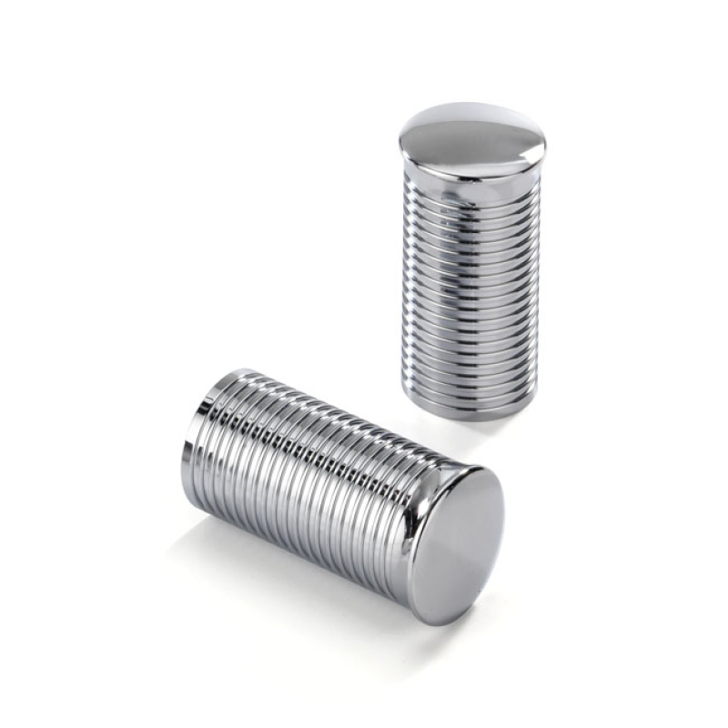 KUSTOM TECH, FL HANDLEBAR GRIP ENDS. RIBBED POLISHED ALU OPTIONAL GRIP 914959