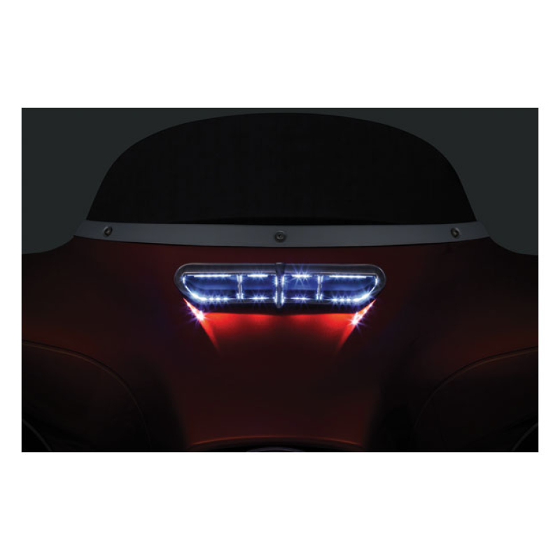 KURYAKYN, LED FAIRING VENT ACCENT. CHROME WHITE LED LIGHTED.  FITS THE 917116