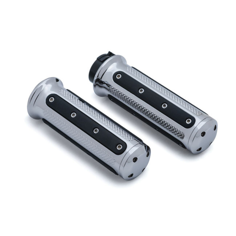 KURYAKYN, HEAVY INDUSTRY GRIPS. CHROME A RUGGED APPEARANCE WITH THE FI 917259