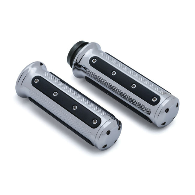 KURYAKYN, HEAVY INDUSTRY GRIPS. CHROME A RUGGED APPEARANCE WITH THE FI 917261