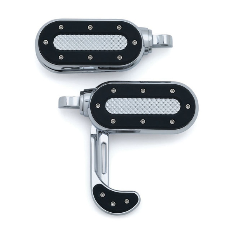 KURYAKYN, HEAVY INDUSTRY SWITCHBLADE FOOT PEGS. CHROME A RUGGED APPEAR 917263