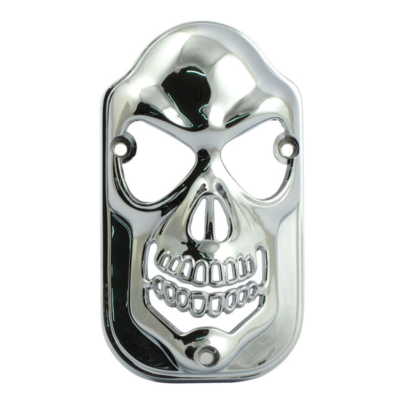 TOMBSTONE TAILLIGHT GRILL. SKULL. CHROME CHROME PLATED STEEL SKULL STY 920286
