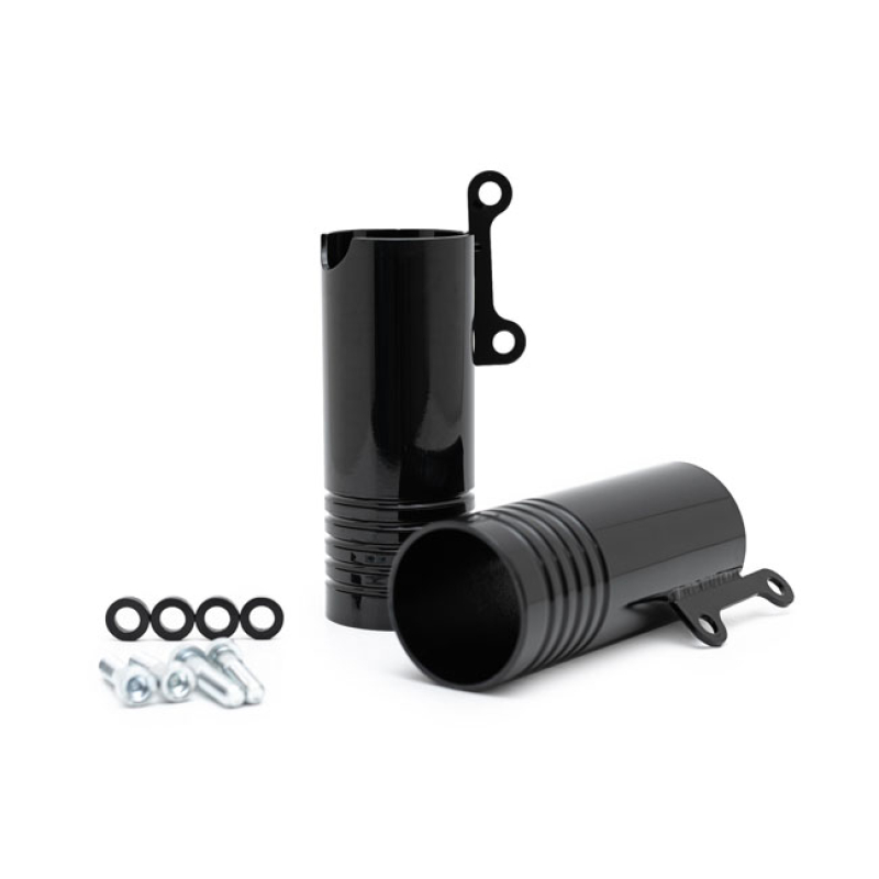 KILLER CUSTOM, LOWER FORK COVERS. GLOSS BLACK CNC MACHINED BILLET ALUM 921652