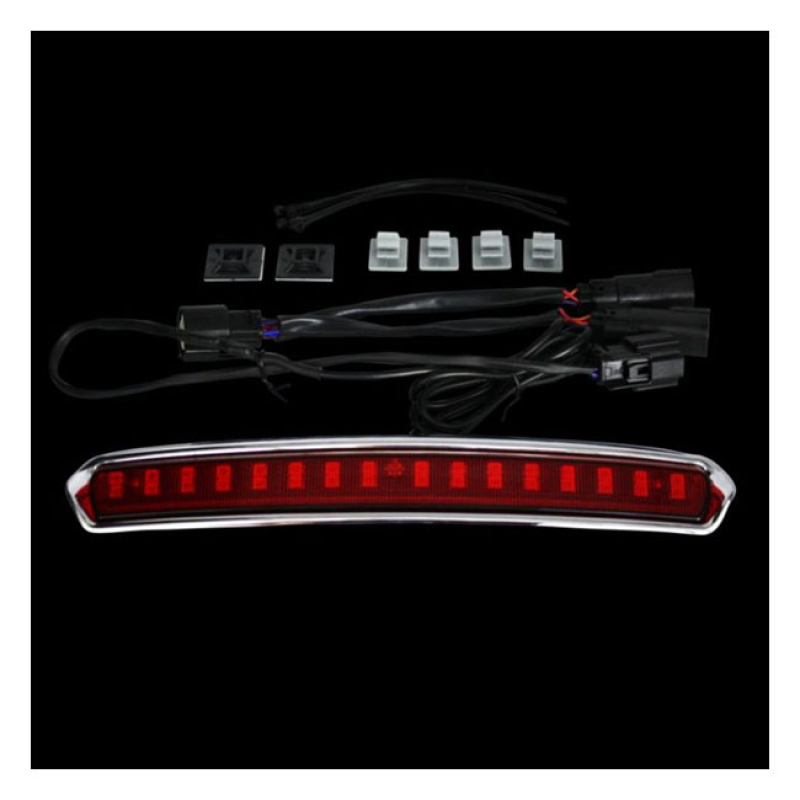 CUSTOM DYNAMICS, TOUR-PAKR LID LIGHT. CHROME, RED LENS LED LIGHT UNIT 922670