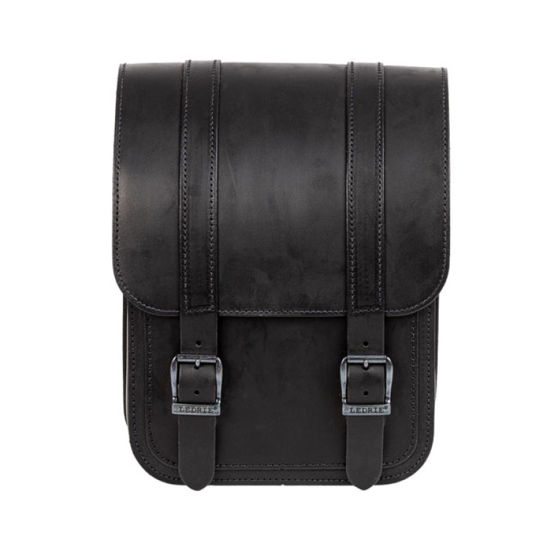 LEDRIE, FULL LEATHER SWING ARM BAG LEFT, 9 LITER. BLACK STRAIGHT (NON 923325