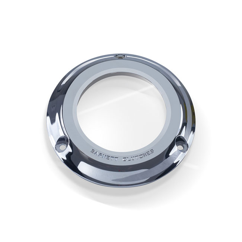 BARNETT, CLEAR DERBY COVER. CHROME CHROME PLATED BILLET ALUMINUM. THE 923381