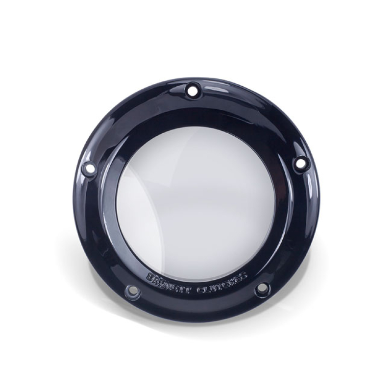 BARNETT, CLEAR DERBY COVER. BLACK BLACK POWDER COATED BILLET ALUMINUM. 923386