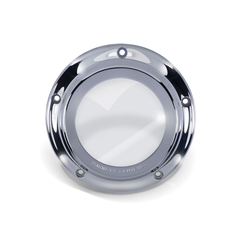 BARNETT, CLEAR DERBY COVER. CHROME CHROME PLATED BILLET ALUMINUM. THE 923387