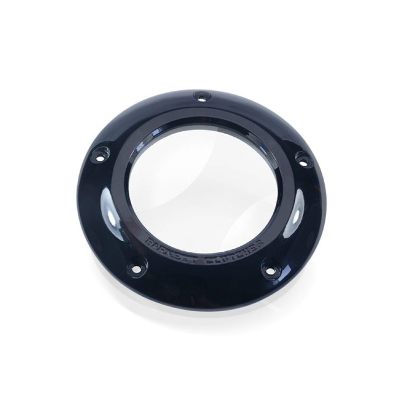 BARNETT, CLEAR DERBY COVER. BLACK BLACK POWDER COATED BILLET ALUMINUM. 923390