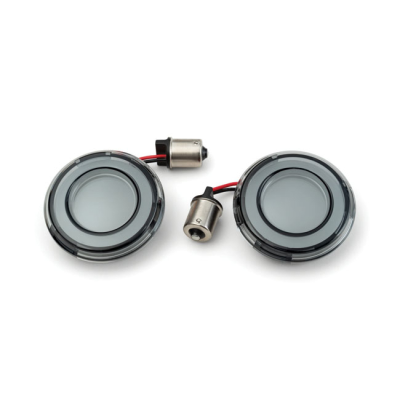 KURYAKYN, REAR TRACER LED TURN SIGNAL INSERT SET. SMOKE LENS REAR. RED 923614