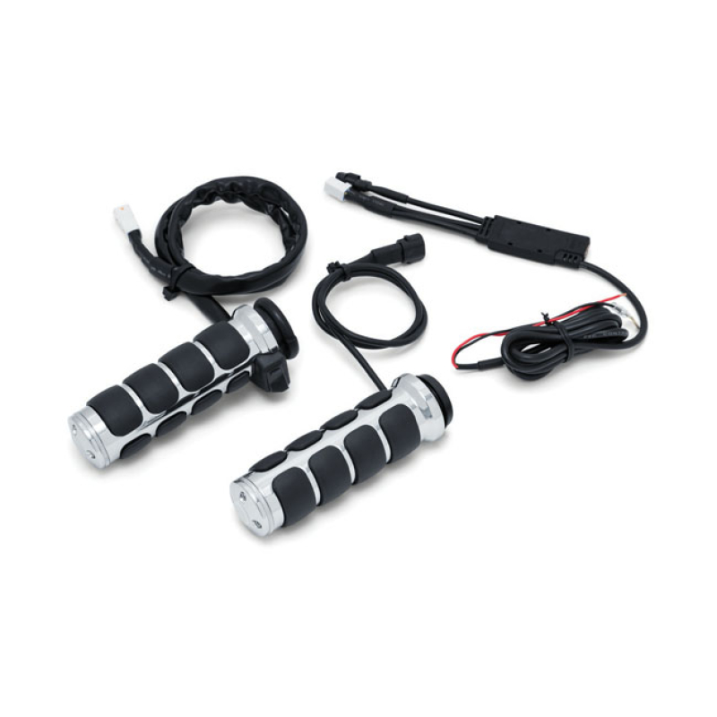 KURYAKYN, HEATED ISO GRIPS. CHROME INTEGRATED HEATING ELEMENTS WITH 5 923617
