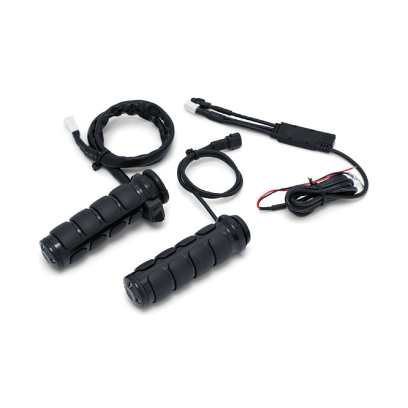 KURYAKYN, HEATED ISO GRIPS. GLOSS BLACK INTEGRATED HEATING ELEMENTS WI 923619