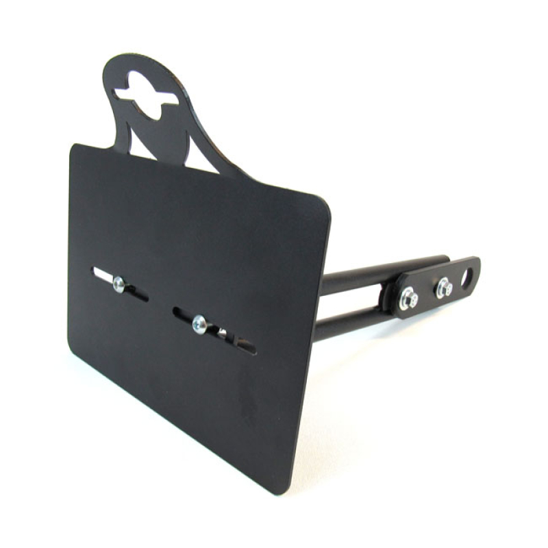 WESTLAND CUSTOMS, SIDE MOUNT LICENSE PLATE BRACKET NL/B BLACK. WITH AN 923757