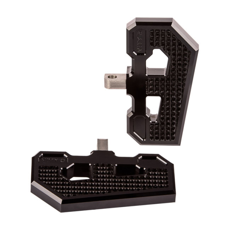 VITY'S DESIGN, RACING PASSENGER FLOORBOARDS. BLACK GLOSS BLACK ANODIZE 924945