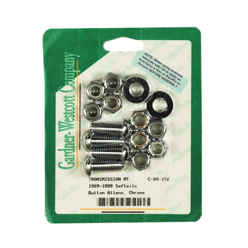 GW, TRANSMISSION MOUNT KIT, BUTTON HEAD. CHROME HARDWARE KIT TO MOUNT 927062
