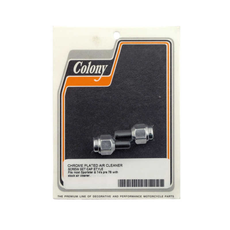 COLONY, 54-78 AIR CLEANER SCREWS. CHROME, CAP STYLE CHROME PLATED CAP 929056