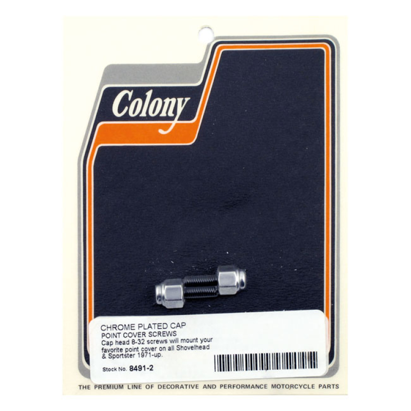 COLONY, POINT COVER MOUNT KIT. CAP STYLE, CHROME CHROME PLATED CAP STY 929108