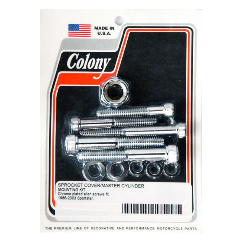 COLONY, SPROCKET COVER & MASTER CYL. MOUNT KIT CHROME 929523