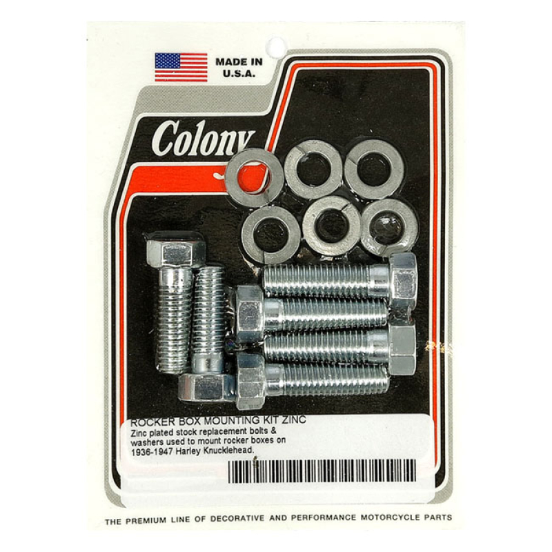 COLONY, KNUCKLE ROCKER BOX BOLT KIT. ZINC ZINC PLATED. OEM STYLE REPRO 929723