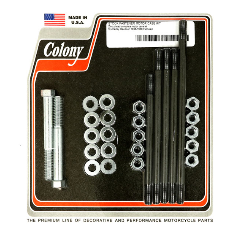 COLONY CRANKCASE BOLT KIT ZINC, STOCK STYLE 929733