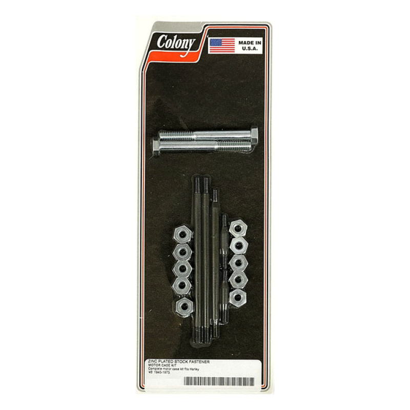 COLONY CRANKCASE BOLT KIT ZINC, STOCK STYLE 929735