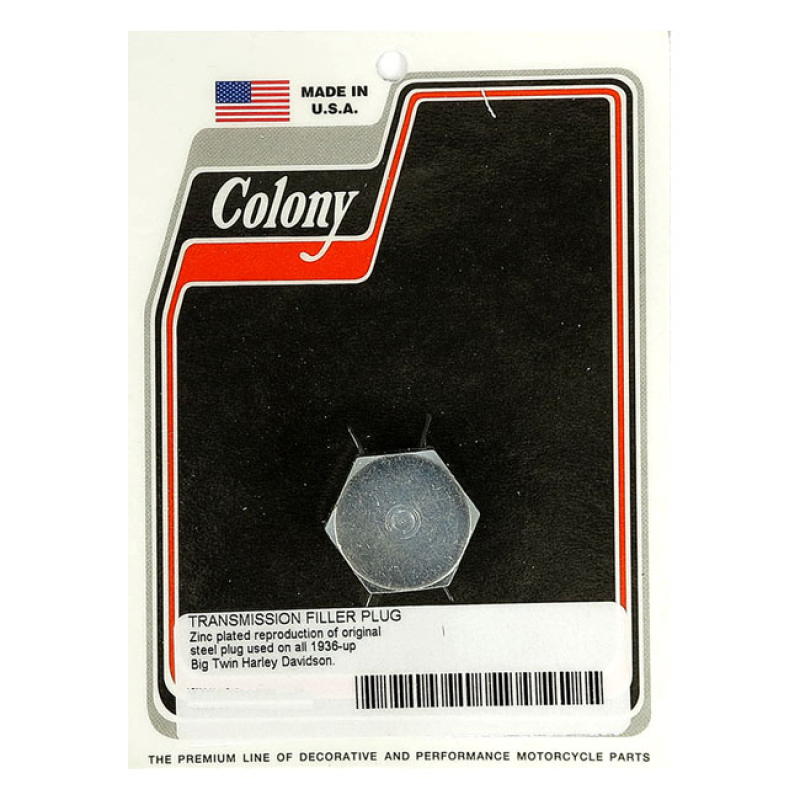 COLONY, TRANSMISSION FILL PLUG. OEM HEX STYLE ZINC PLATED.  NO DIPSTIC 929741
