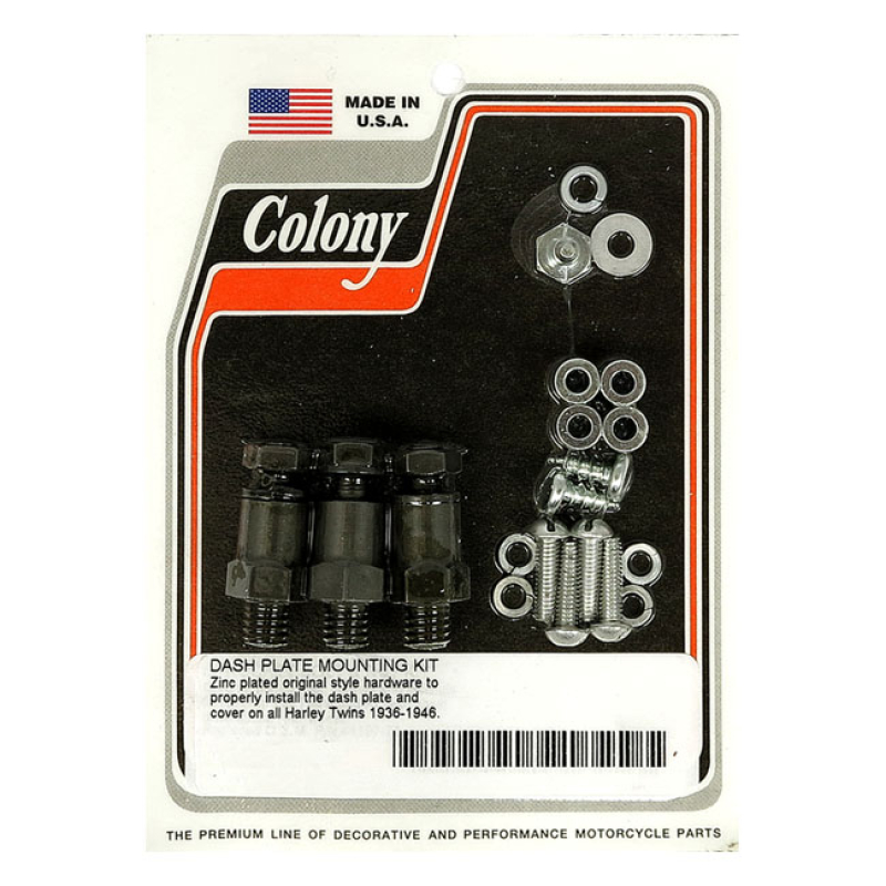 COLONY, DASH PLATE MOUNT KIT. ZINC ZINC PLATED FINISH. OEM STYLE REPRO 929761