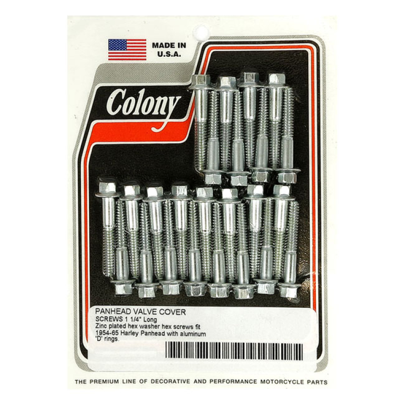 COLONY, PANHEAD ROCKER COVER SCREW KIT. ZINC HEX. LONG 929783