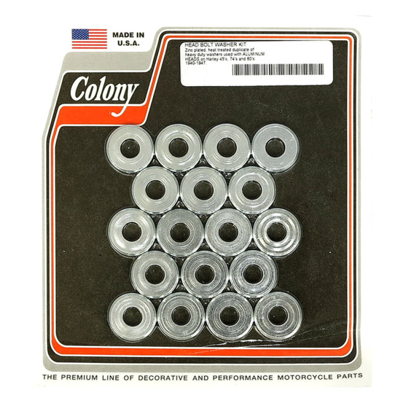 COLONY HEAD BOLT WASHER SET. ZINC FITS SIDE VALVES WITH ALUMINUM HEADS 929821
