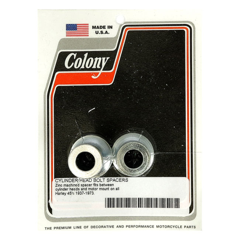 COLONY MOTOR MOUNT SPACERS ZINC, SPACES OUT 2 LONGEST HEADBOLTS 929831