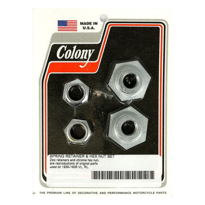 COLONY SPRINGER RETAINERS & HEX NUT SET ZINC RETAINERS & CHROME HEX NU 929842