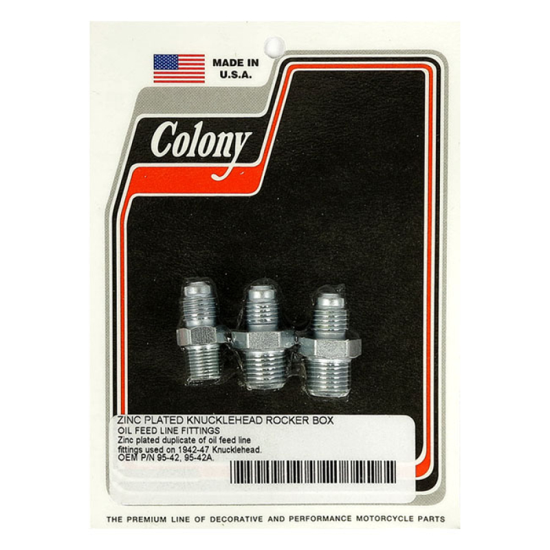 COLONY ROCKER OIL LINE FEED FITTING 929857