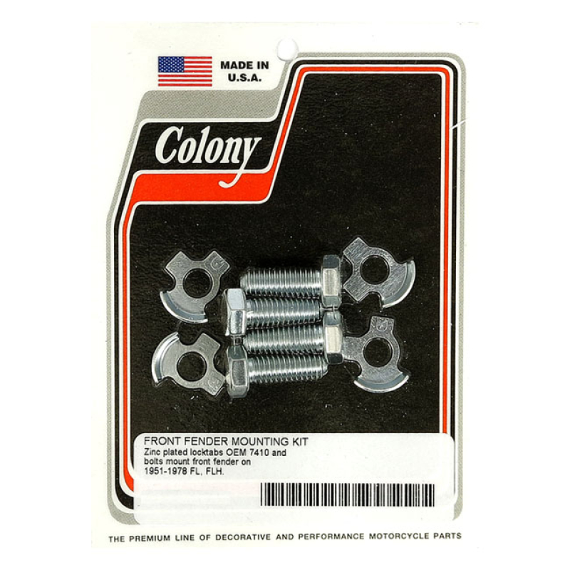 COLONY, FRONT FENDER MOUNT KIT. ZINC ZINC PLATED.  EXACT REPRODUCTION 929866