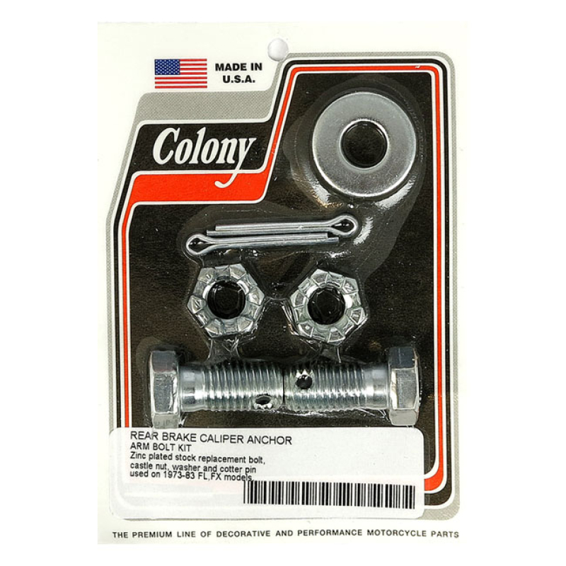 COLONY CALIPER ANCHOR ARM MOUNT BOLT KT ZINC, REPRODUCYION, USED WITH 929875