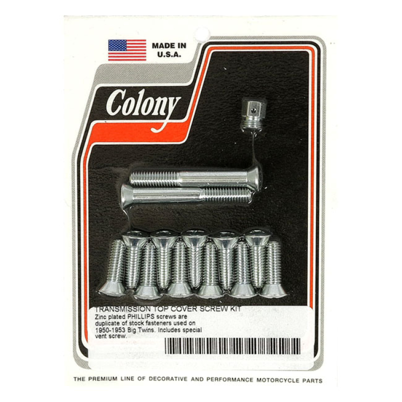 COLONY TRANSM TOP COVER SCREW KIT ZINC, PHILLIPS 929903