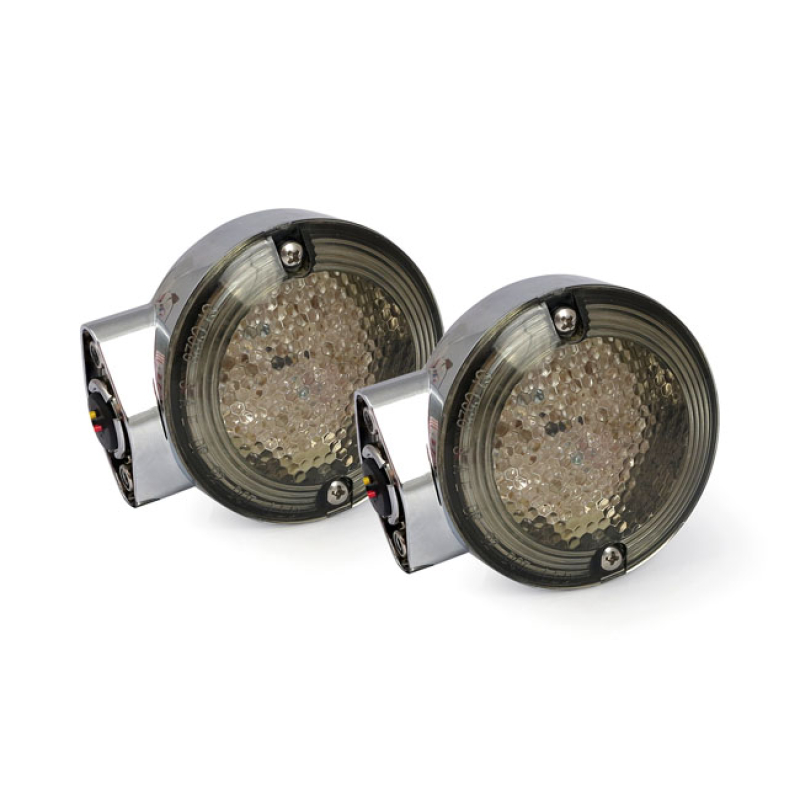 86-UP STYLE FL LED TURN SIGNALS. FRONT. CHROME - FRONT   - DUAL FUNCTI 930704