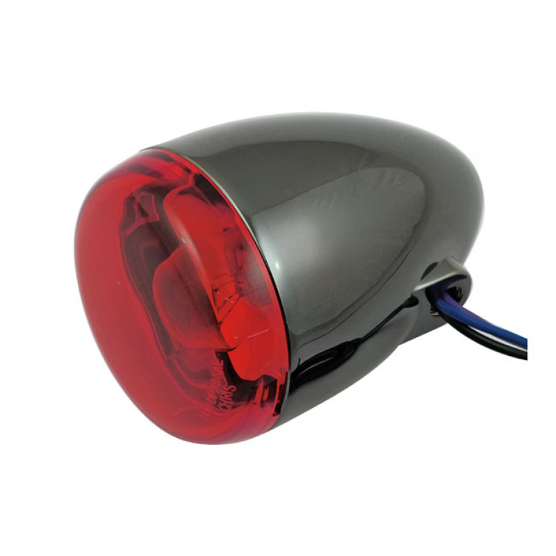 CHRIS, BULLET TURN SIGNAL. BLACK NICKEL. RED LENS COMPATIBLE WITH FOLL 932048