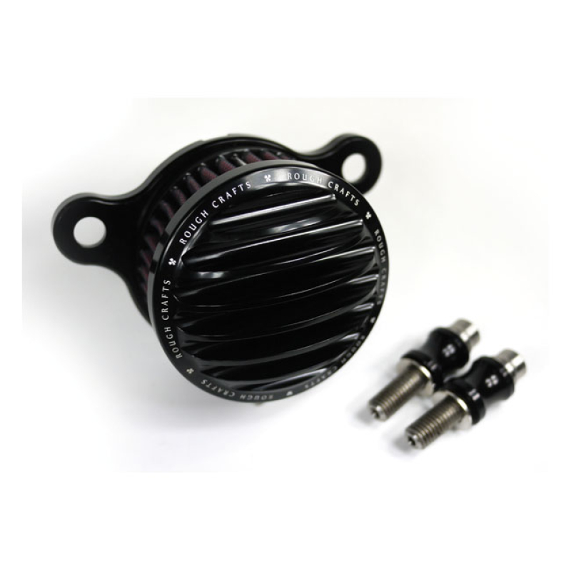 ROUGH CRAFTS, AIR CLEANER KIT. BLACK BLACK ANODIZED CNC MACHINED ALUMI 933807
