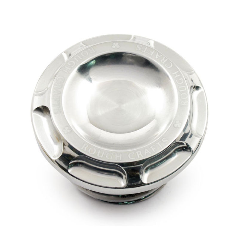 ROUGH CRAFTS, 96-UP GROOVE GAS CAP. POLISHED VENTED CNC MACHINED BILLE 933826