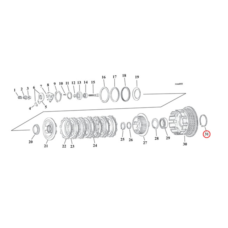 RETAINING RING, CLUTCH HUB 936795