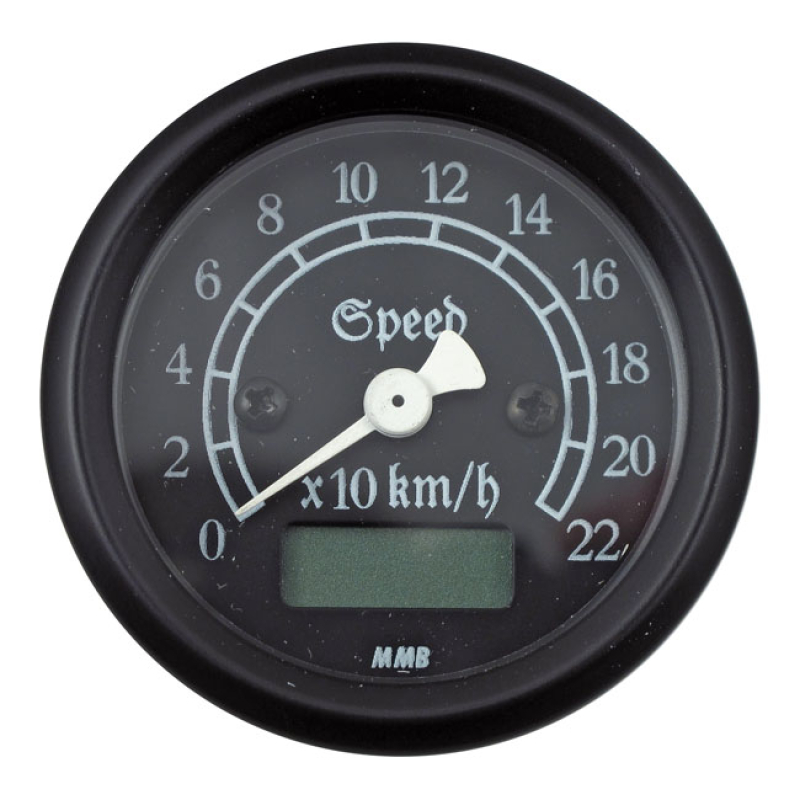MMB 48MM ULTRA MINI ELECTRONIC SPEEDO CLASSIC BLACK 940105